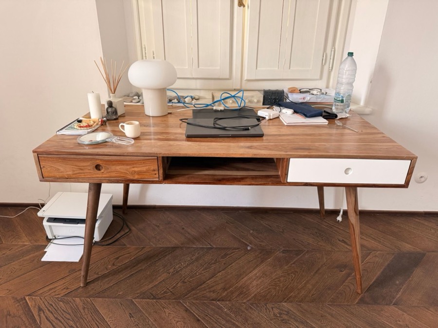 Mid-century desk, sheesham