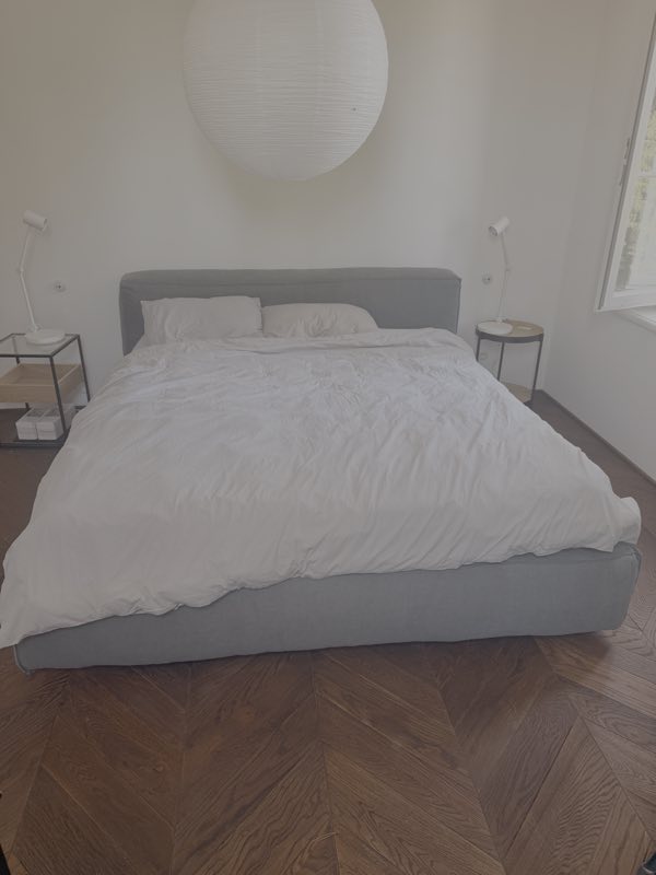 Bed, grey, 180 x 200
