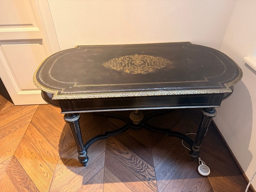 Napoleon III centre table, ebonised