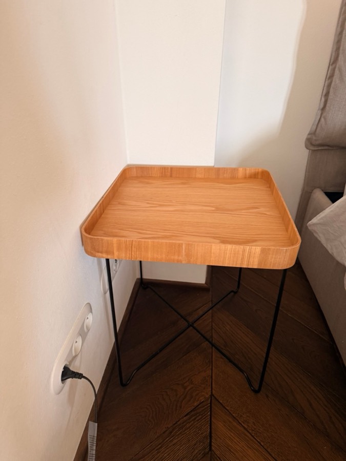 Square tray side table